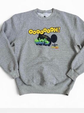 Disney Parks kids Toy Story Pizza Planet alien Crewneck Gray Sweatshirt